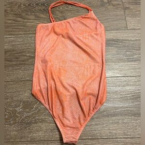 Free People Orange Bodysuit Top